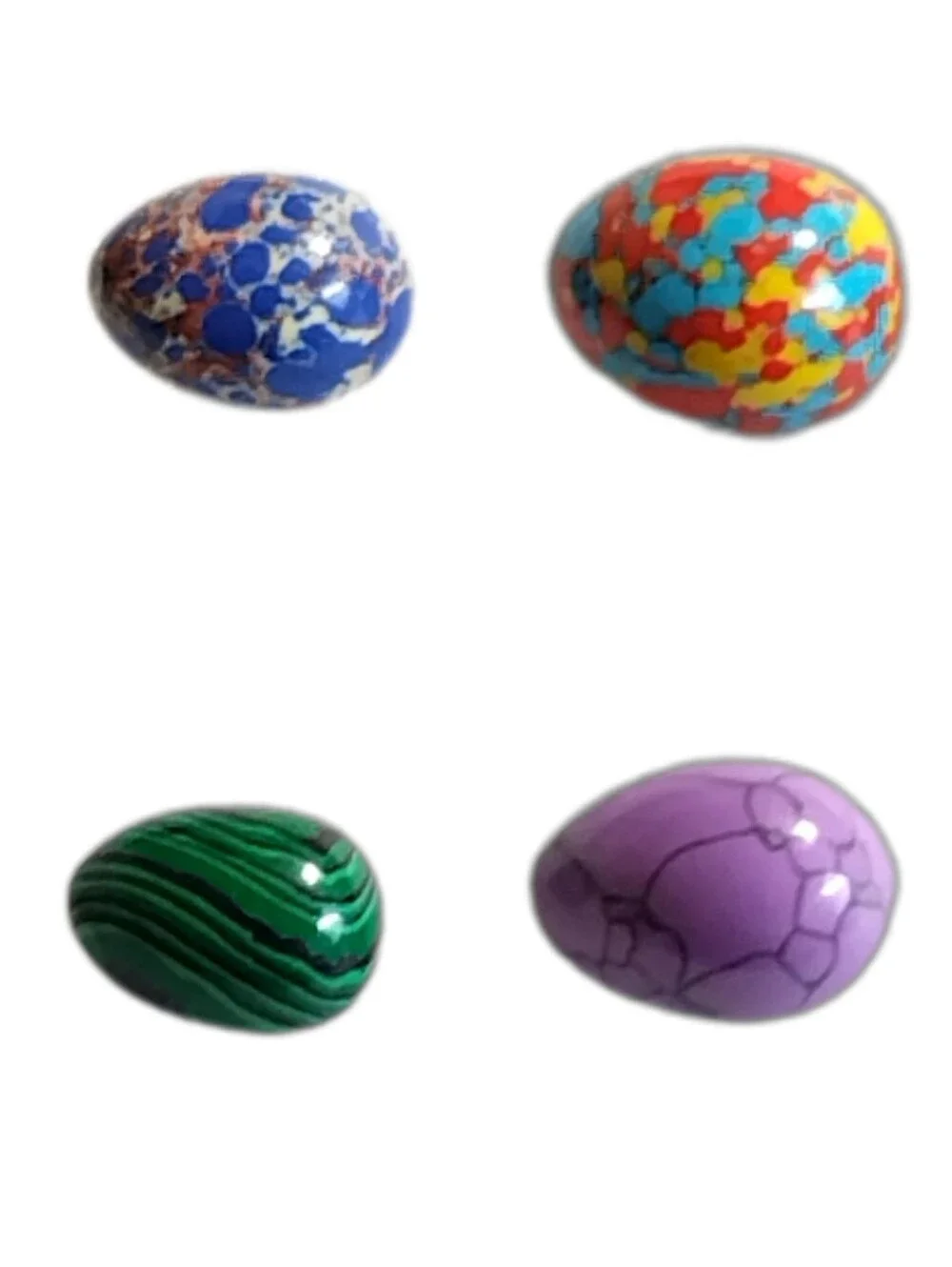 Natural Stone & Crystal Mini Egg Set Assorted Colors (4 Pcs) 0.83
